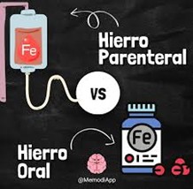 Comparación hierro parenteral vs oral